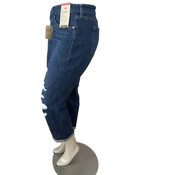 NWT Levi’s Ripped Boyfriend Jeans Cropped Size 18W 20W 24W Destroyed Ripped - Picture 5 of 9